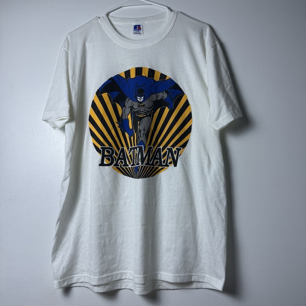Vintage Batman T‎ Shirt 90s Russell Athletic USA DC Comics Graphic Tee Size L